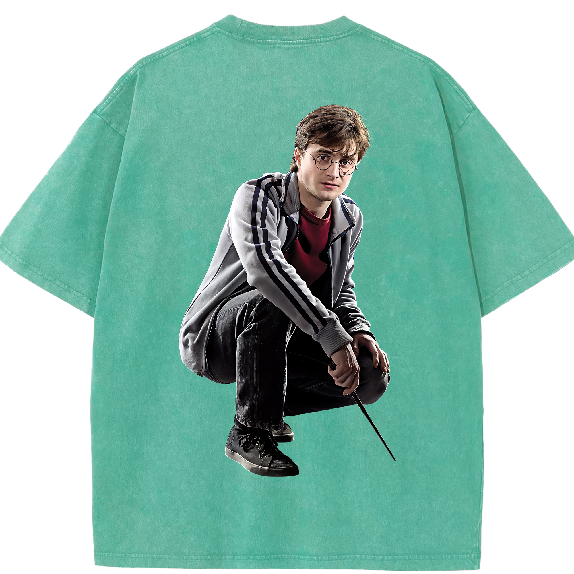 （画像用） Harry Potter ハリー・ポッターシリーズ 綿100% ヴィンテージ風 半袖Tシャツ（背面プリント）